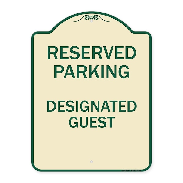 Reserved Parking Designated Guest Heavy-Gauge Aluminum Architectural Sign, 24" x 18", TG-1824-23153